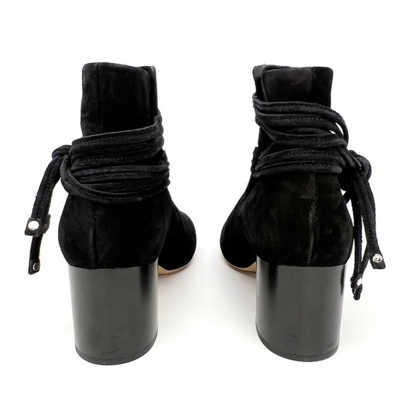 Rag & Bone Dalia II Bootie Size 37.5 - 7.5 Black Suede Ankle Boot Tie Stud New - Picture 5 of 14